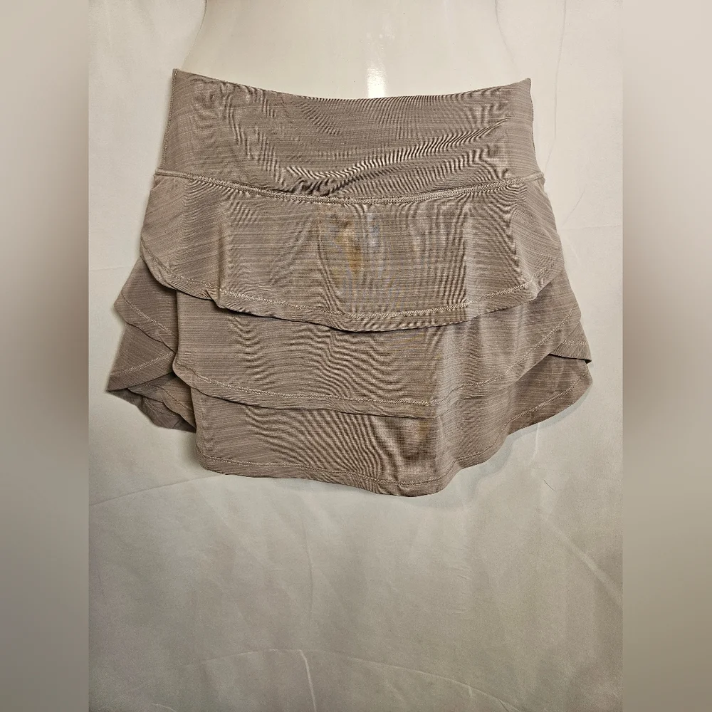 Calvin Klein Performance Stretch Tiered Ruffle Skort Taupe XS Active Athletic - Picture 2 of 8